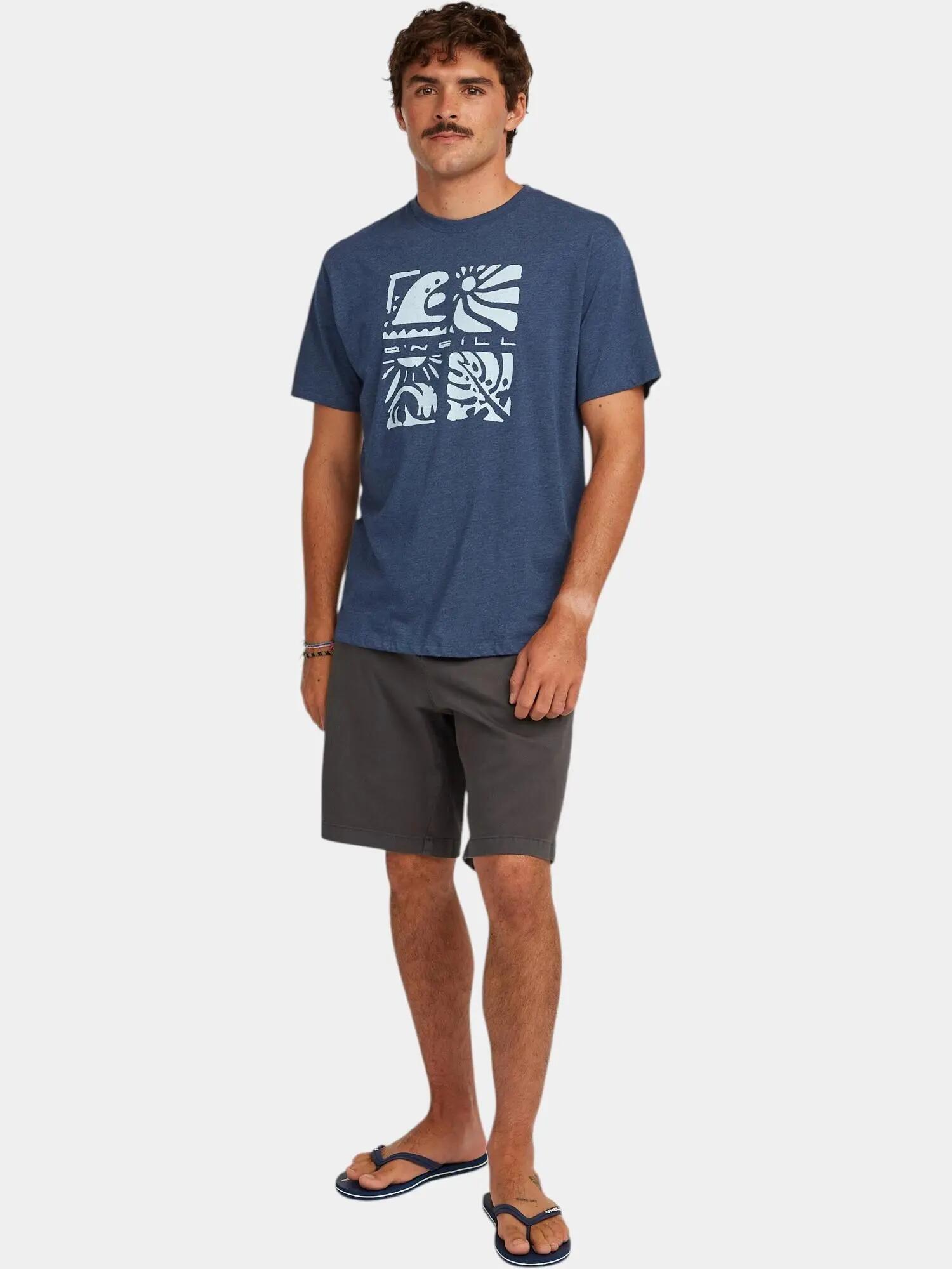 Camiseta - Casual - Hombre - Melange con estampado frontal - English Evening 3/7