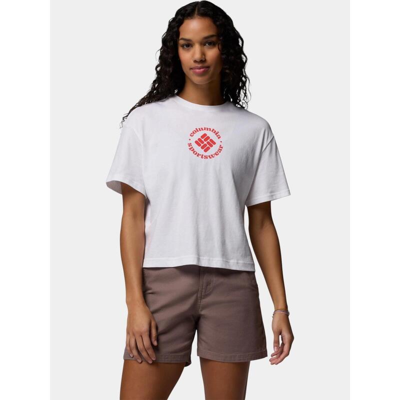 Tricou cu maneci scurte Rolling Bend Graphic Relaxed Crop femei