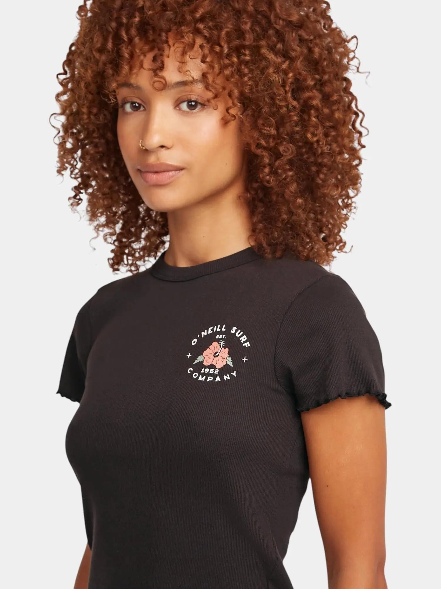 Camiseta - deporte - mujer - canalé, manga corta - negro 4/7