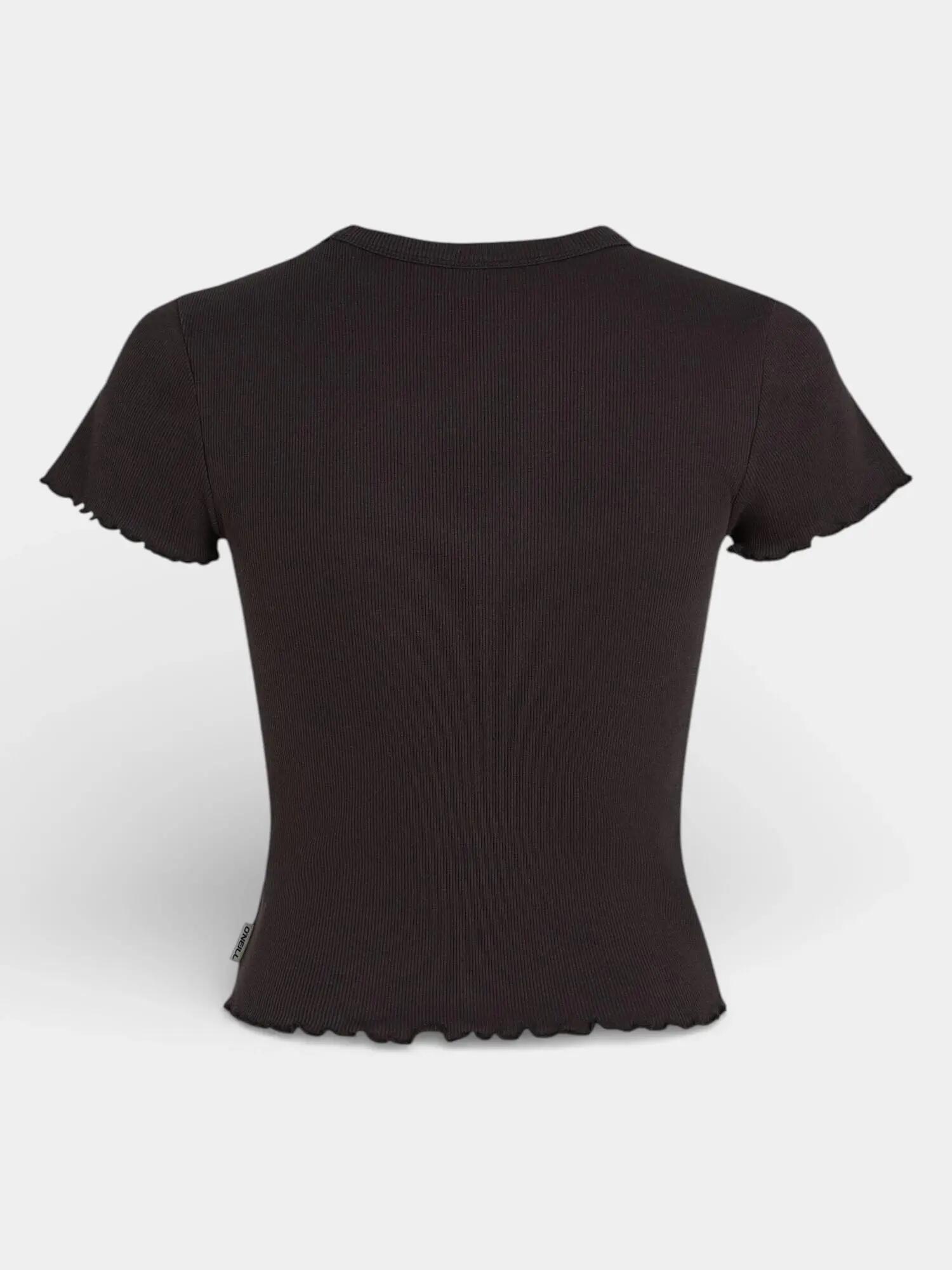 Camiseta - deporte - mujer - canalé, manga corta - negro 6/7