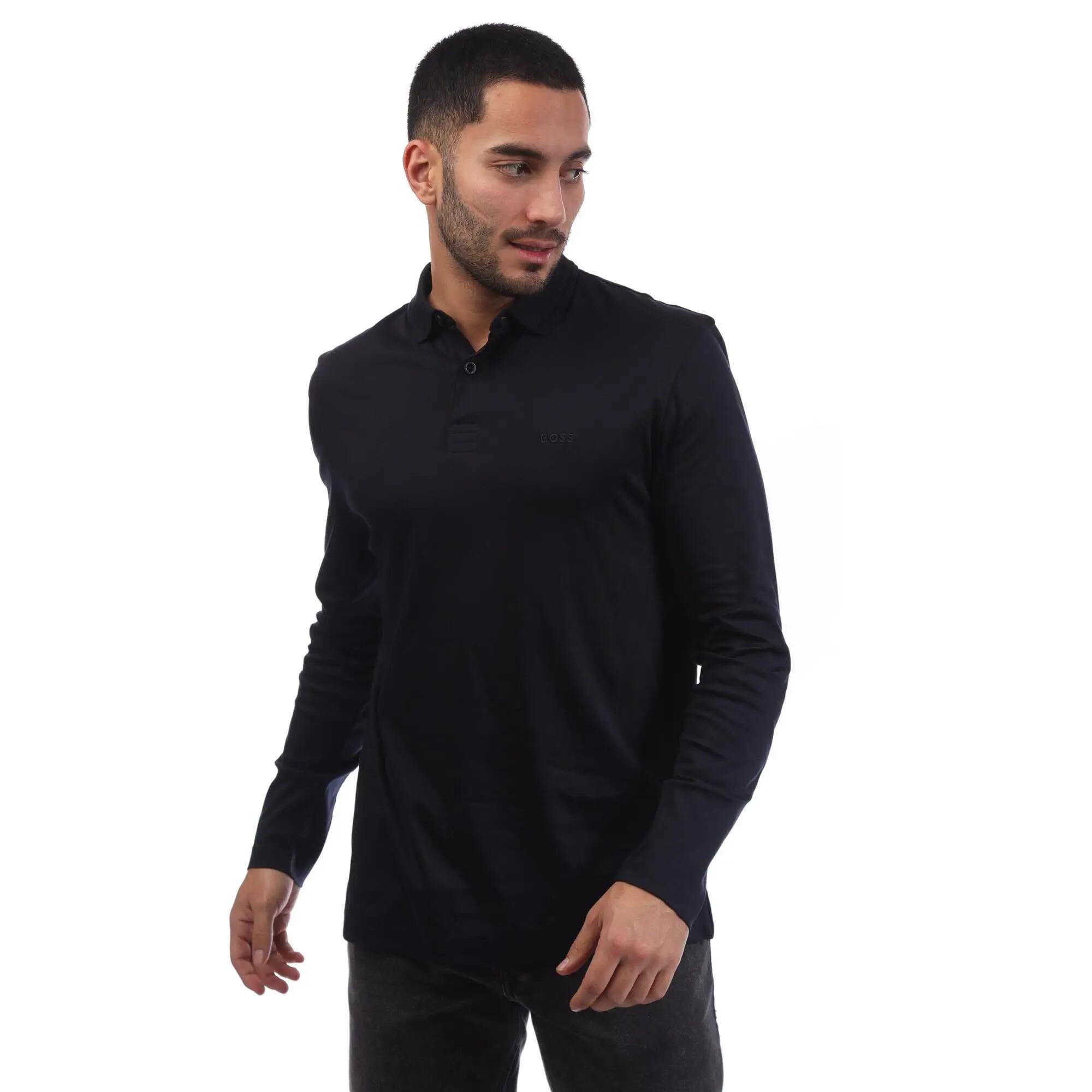 "Pirol" Poloshirt für , Langärmlig Herren Dunkelblau 2/4
