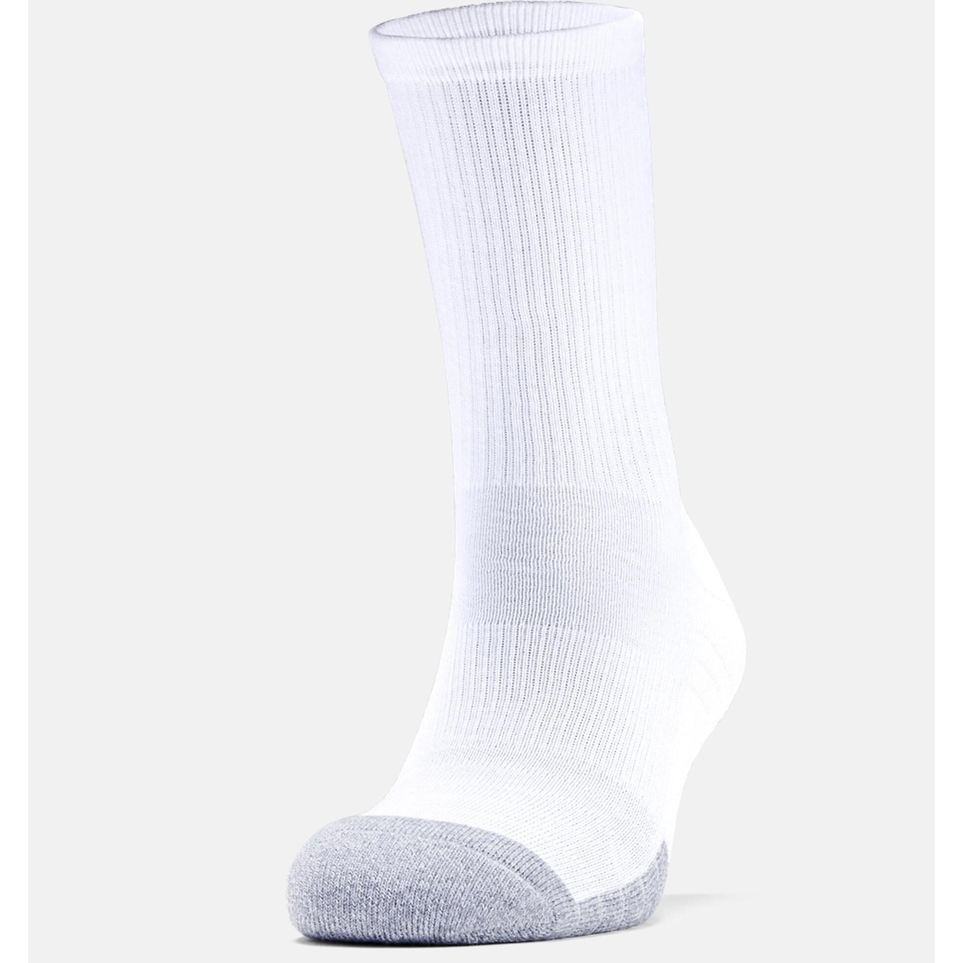 Mens HeatGear Socks (White/Steel Grey) 1/3