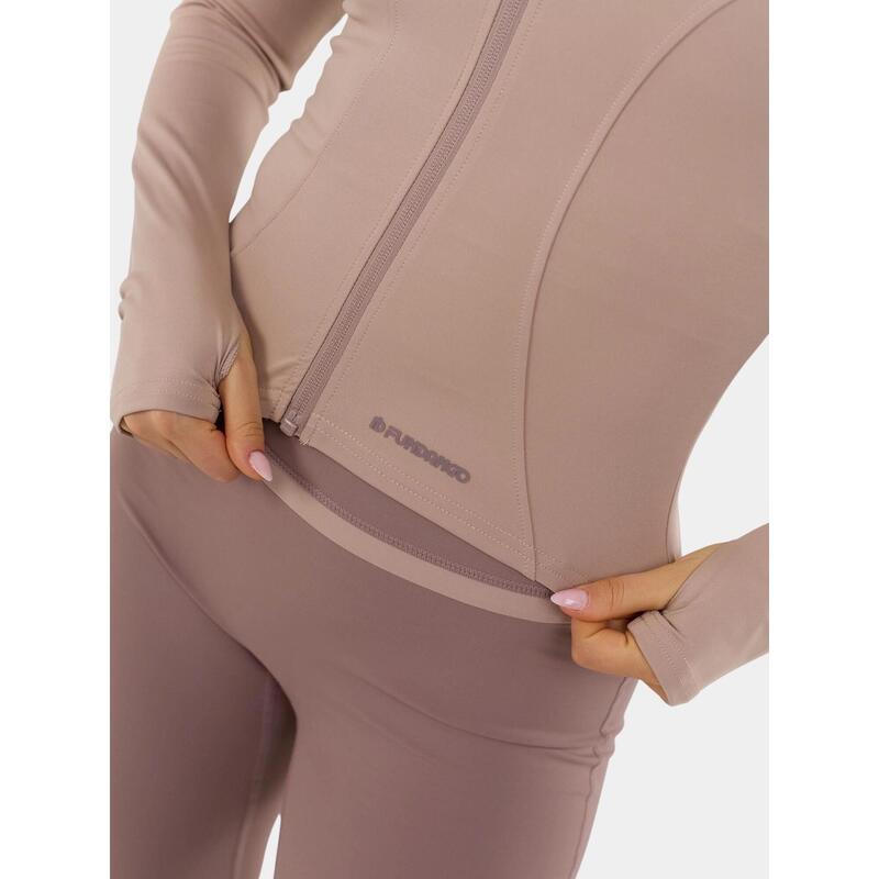 Tricou cu maneci lungi, pentru sport Flop Zip Up Top femei