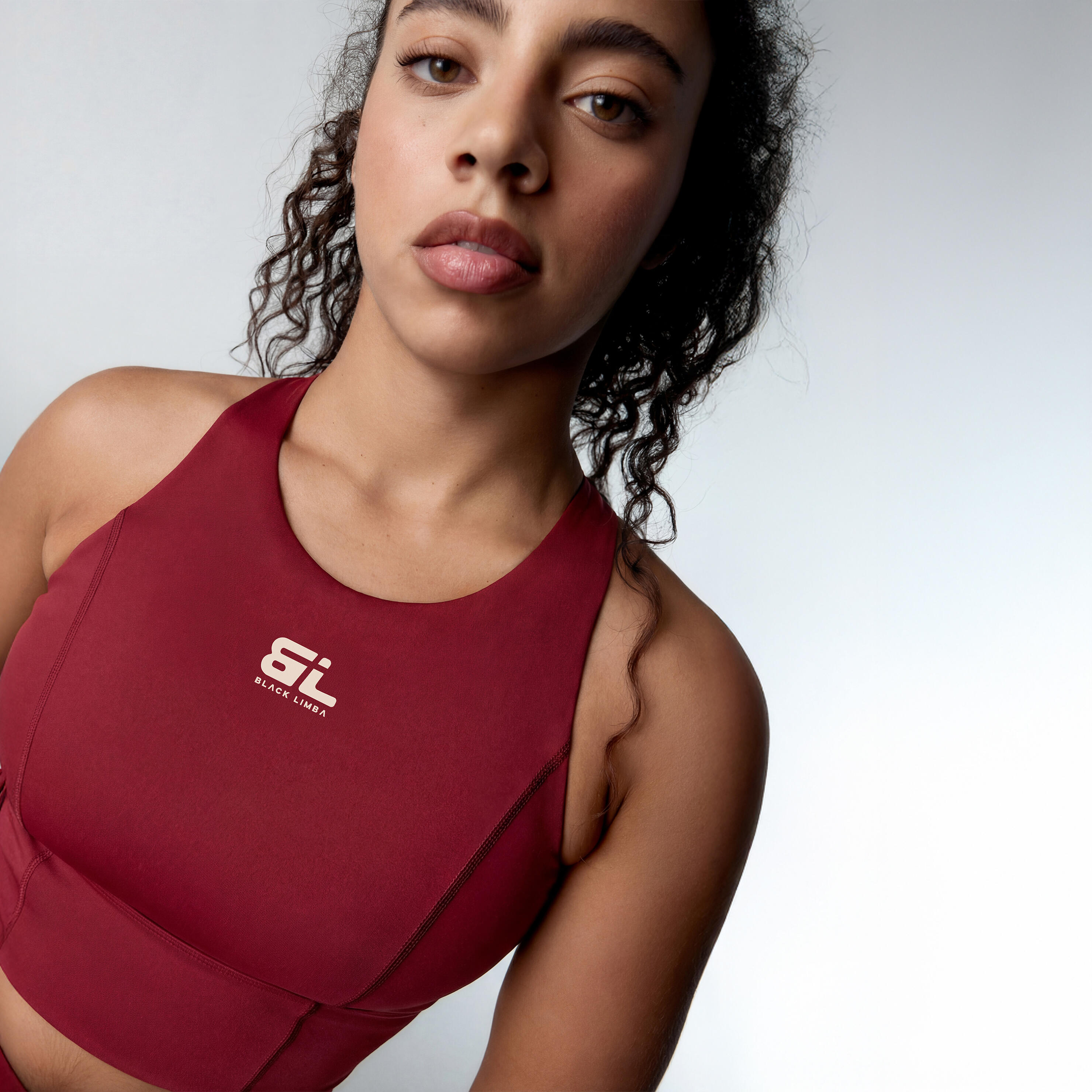 Sujetador Top deportivo Diardi Sujeción alta de mujer Black Limba Cherry 3/7