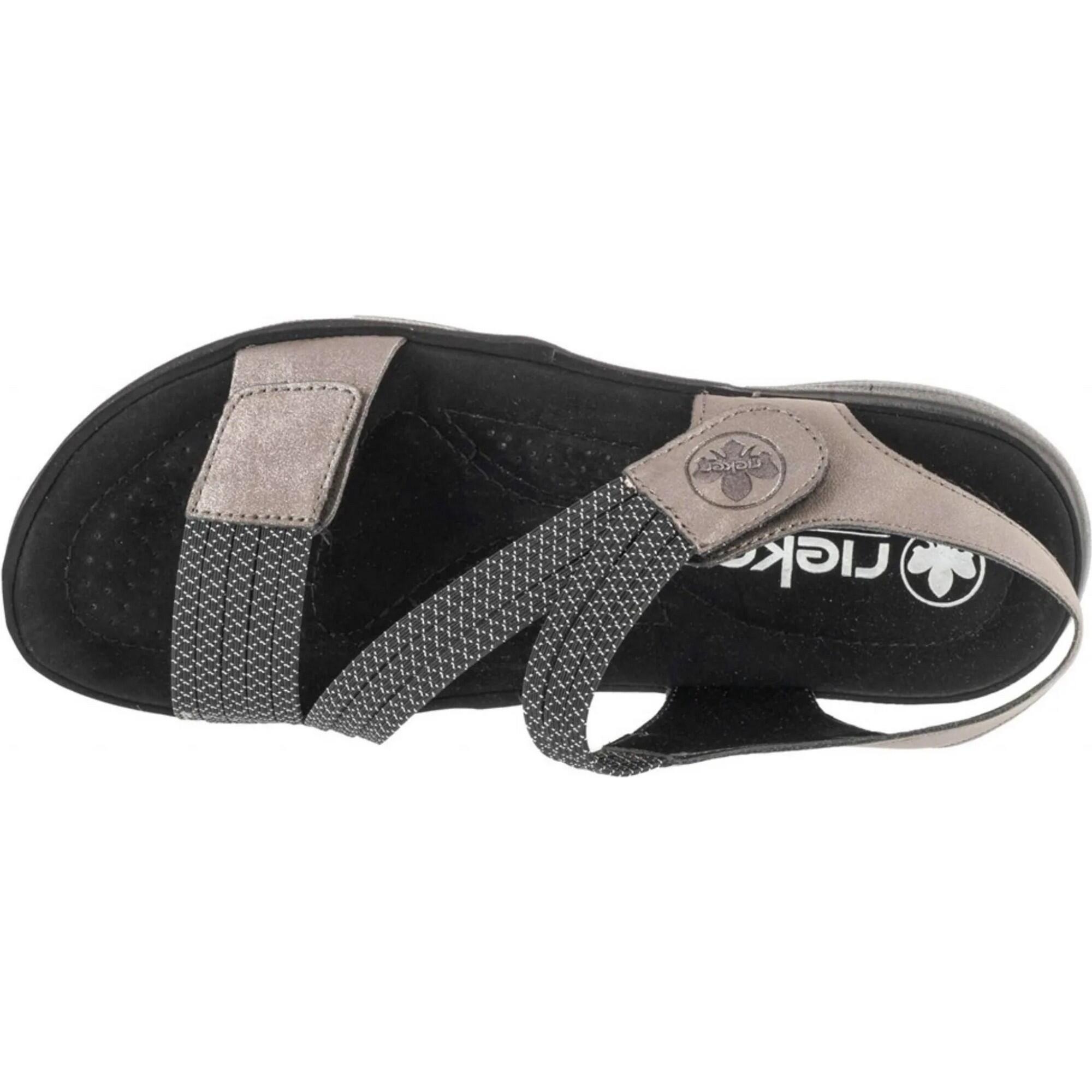 Sandalias de Poliuretano Diseño de Rayas para Mujer Gris 2/4