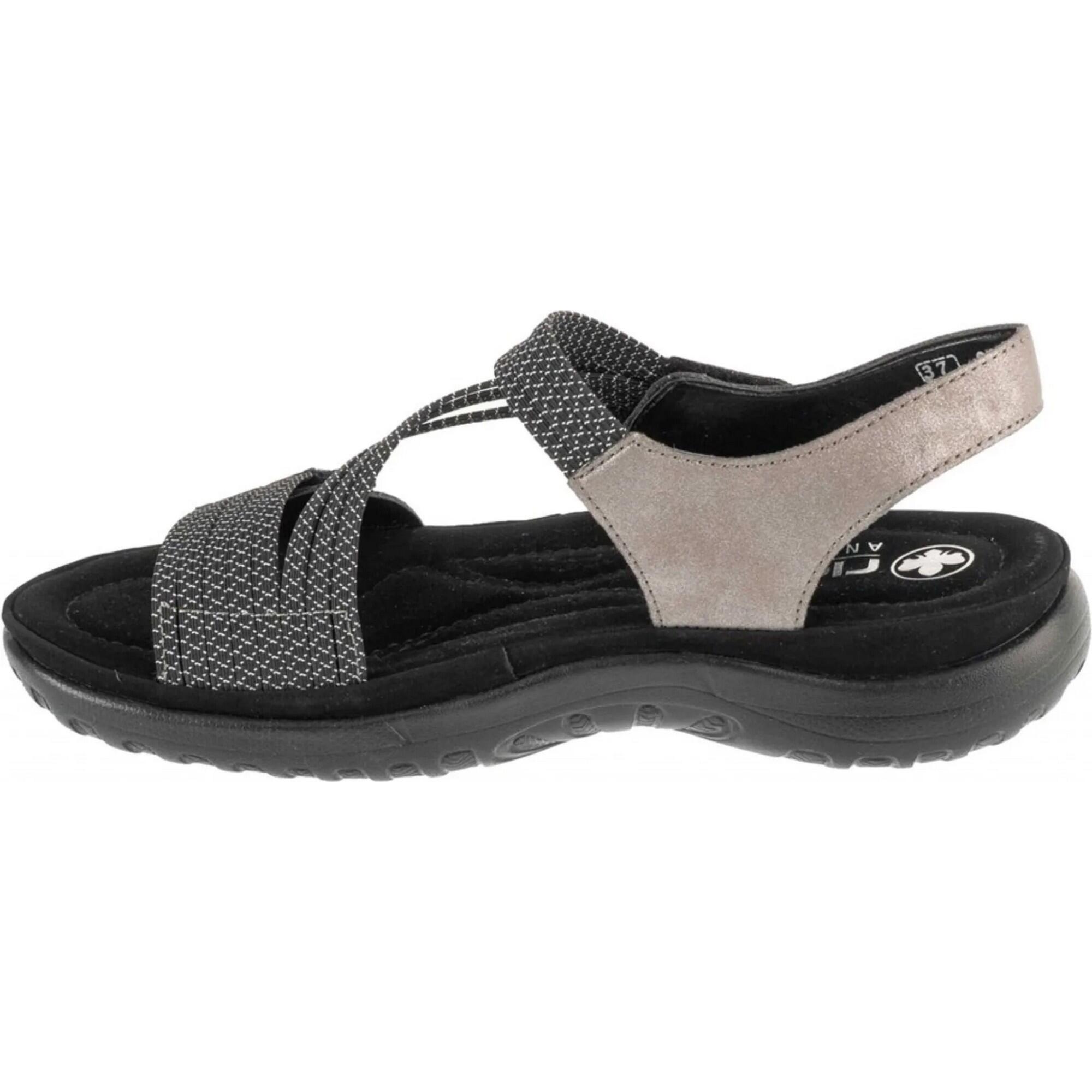 Sandalias de Poliuretano Diseño de Rayas para Mujer Gris 4/4