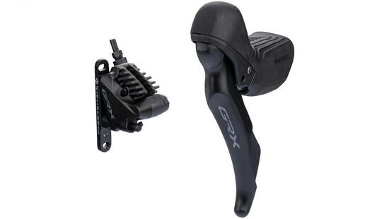 SHIMANO SCHEIBENBREMSE "GRX" ST-RX610 / BR-RX400 2-f links Vorderrad FM RESIN