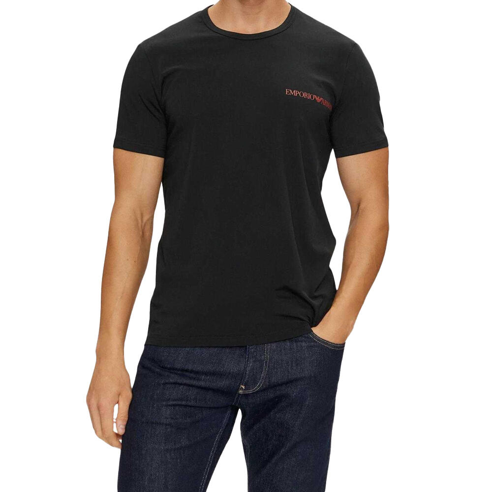Heren Normaal TShirt (Set van 2) (Zwart) 2/3