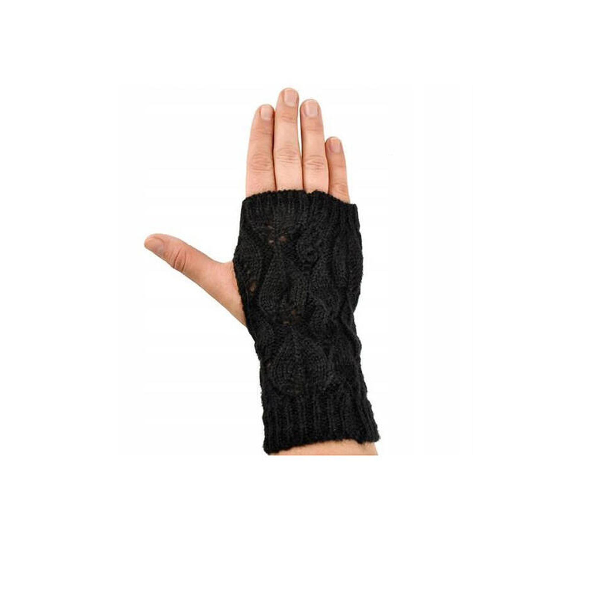 Manusi de iarna ,2 in 1, functie Touchscreen , model tricotat, negre, universale