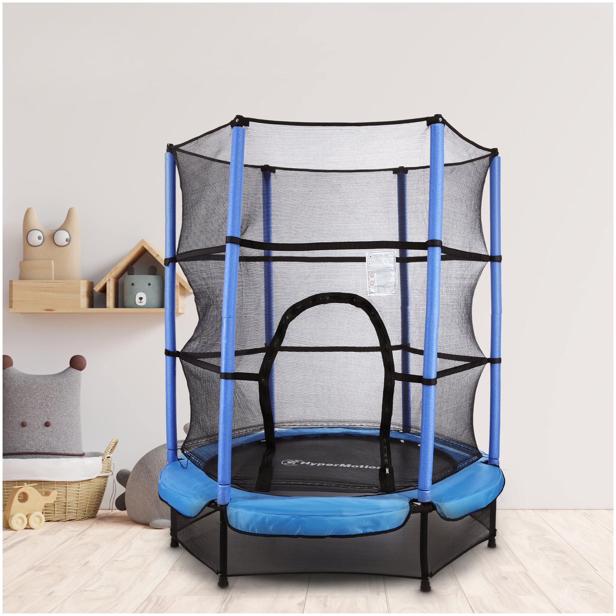 Trampoline enfant 140cm 3-6ans Filet Zippé Intérieur Extérieur 30 Ressorts 2/5