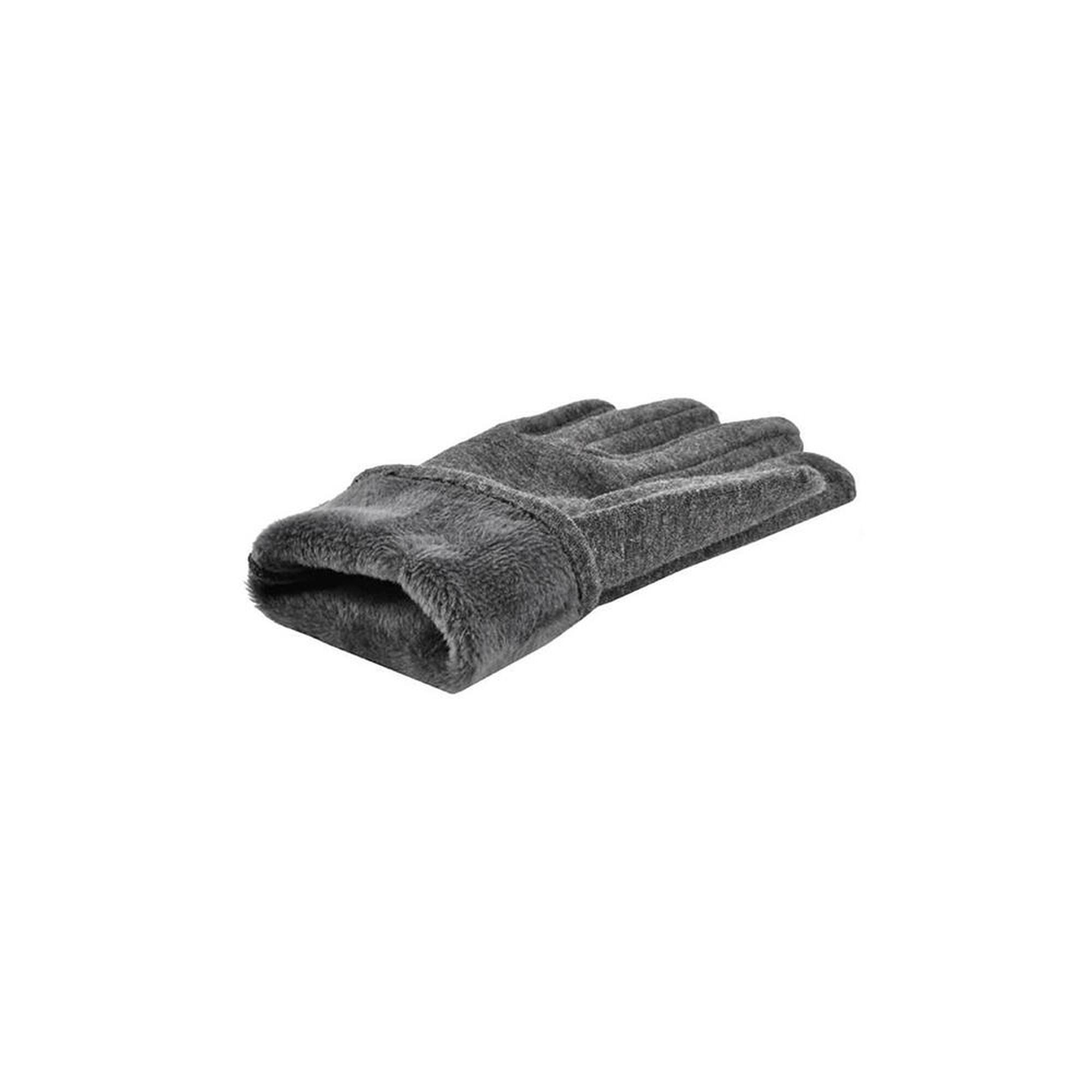 Manusi de iarna, 2 in 1, functie Touchscreen, model tricotat, gri, universale
