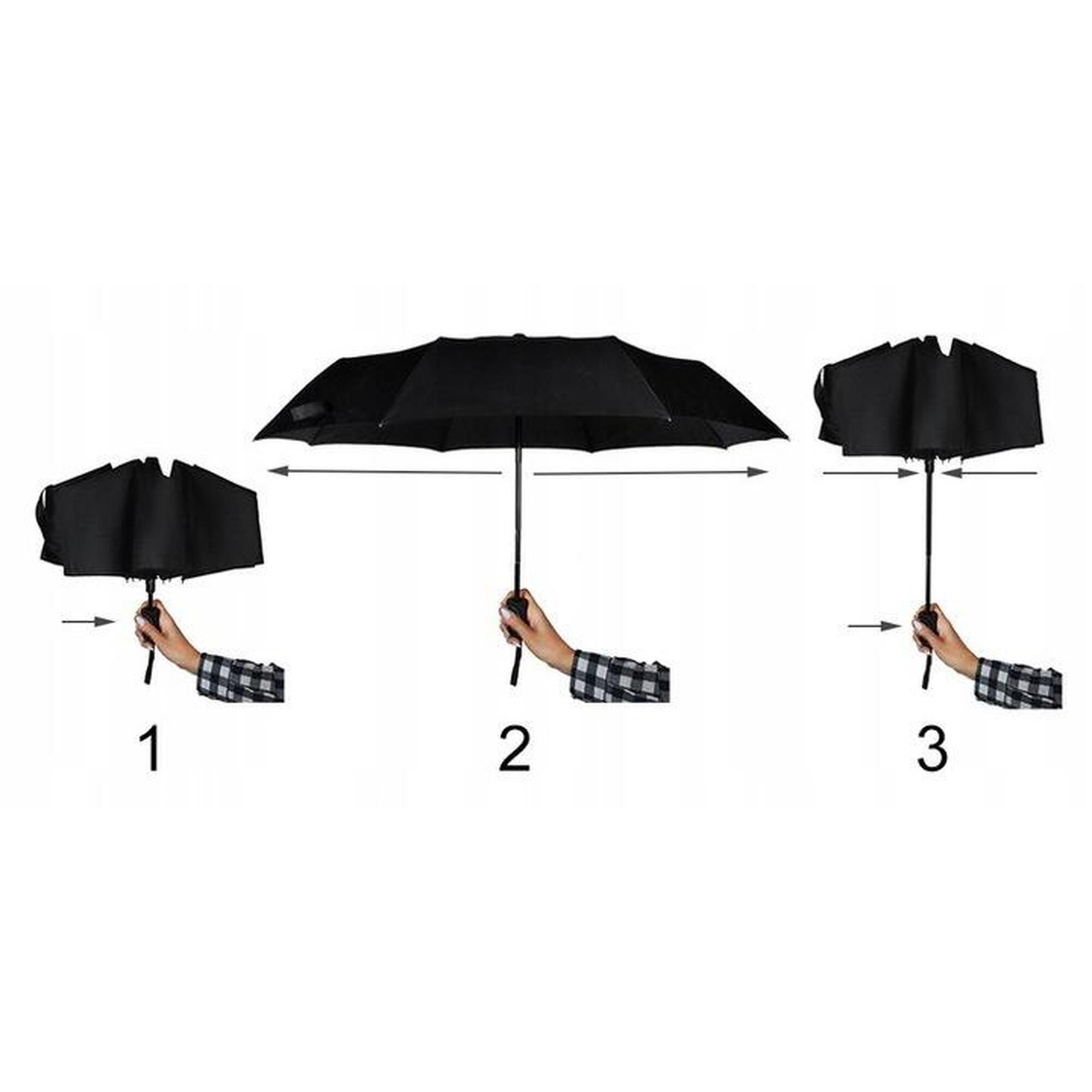 Umbrela pliabila, cu husa, diametru cupola 108cm, model simplu, neagra