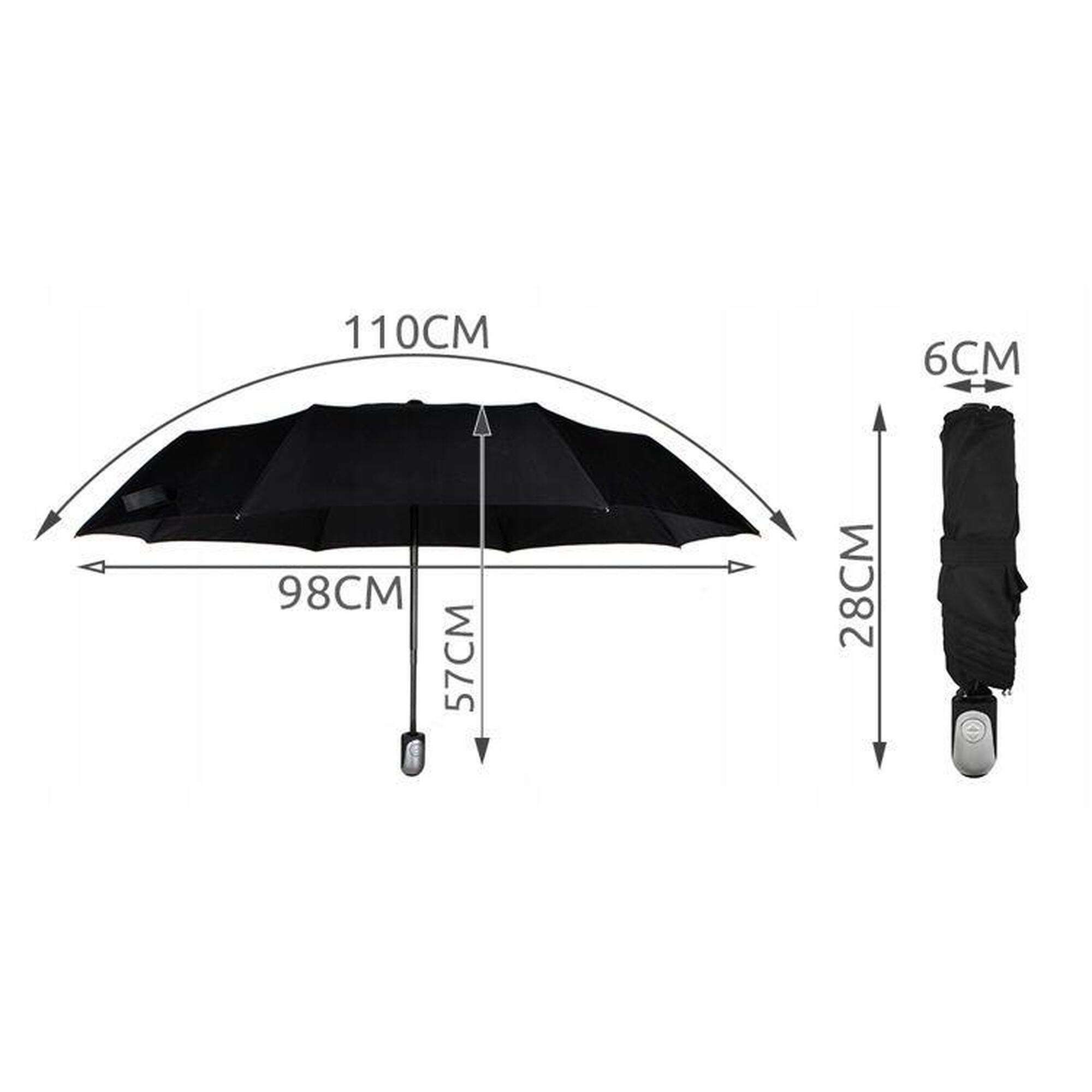 Umbrela pliabila, cu husa, diametru cupola 108cm, model simplu, neagra