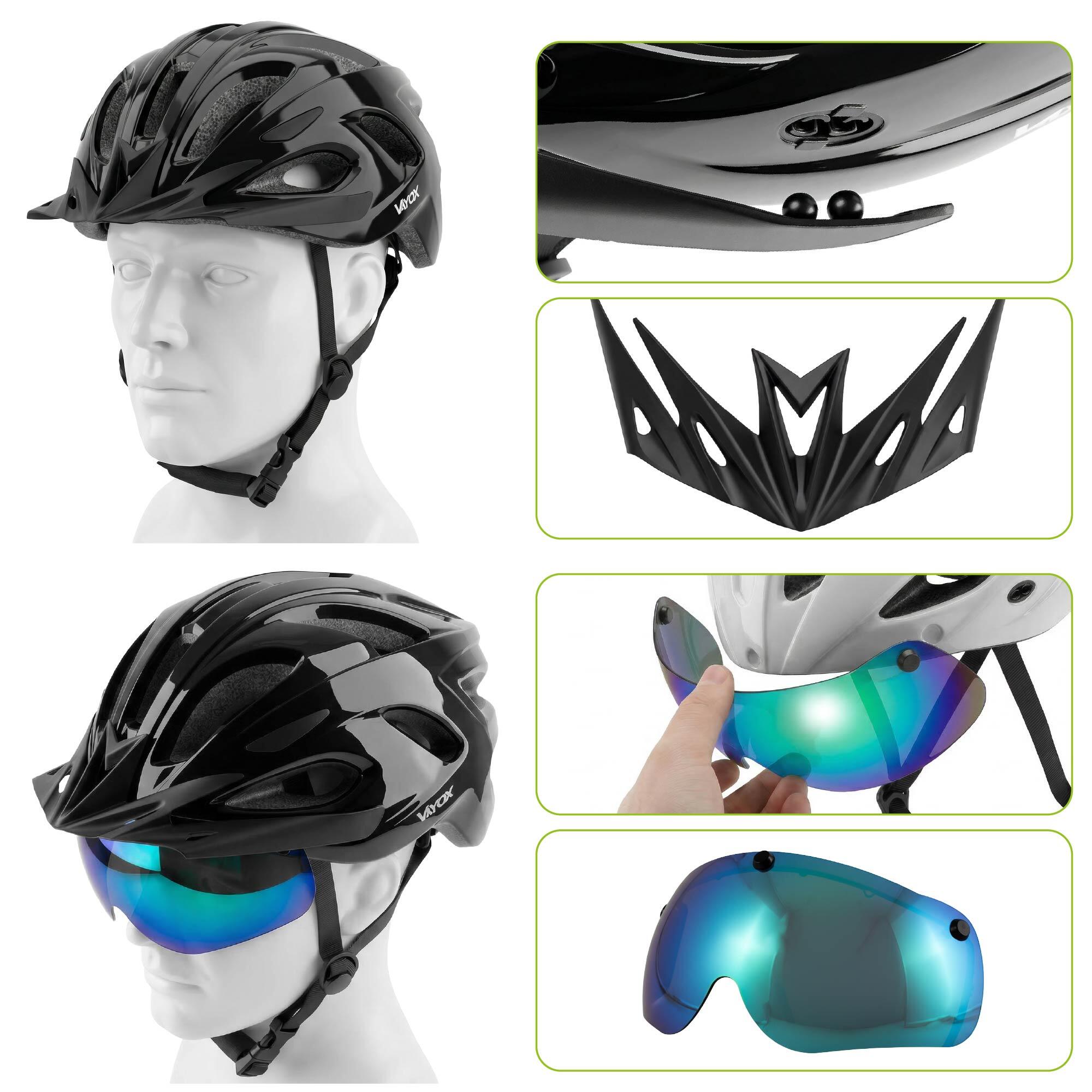 Casco bici Vayox Speed VA0425 con luce LED e visiera 3/7