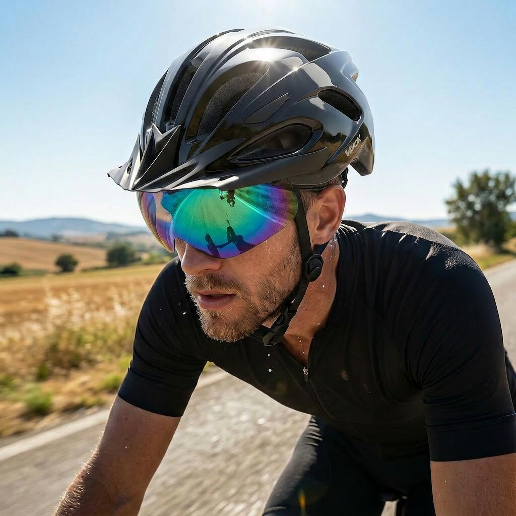 Casco bici Vayox Speed VA0425 con luce LED e visiera 2/7