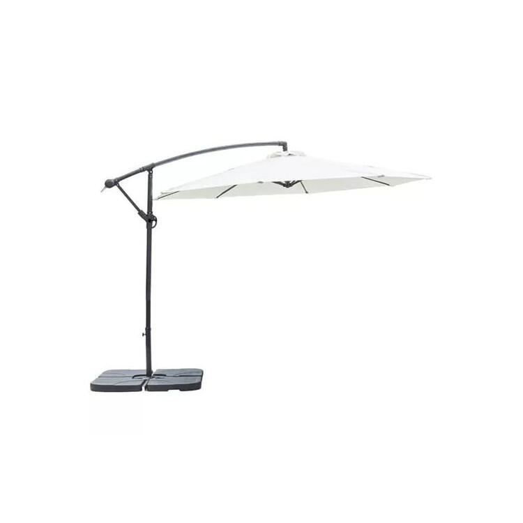 Baza umbrela gradina patrata, 4 elemente, 60 l, 104x104x8 cm, HDPE, negru