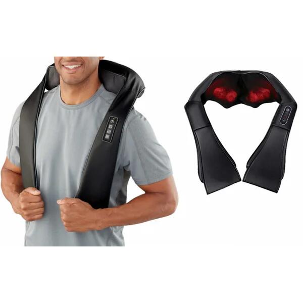 Unisex Sport Aparat masaj cervical și spate Shiatsu Grade A X-sport negru