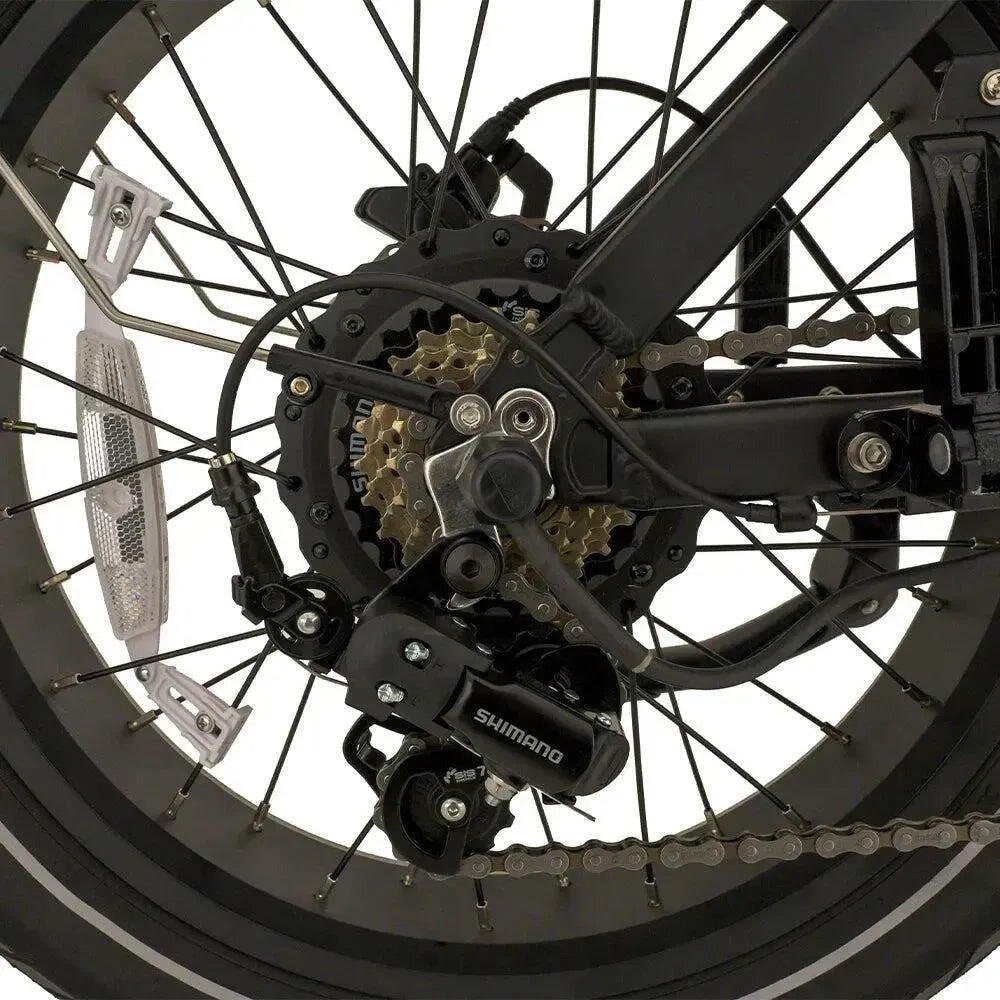 Elektrische fatbike KNAAP BIKES LON – lage instap, voor- en achtervering – zwart 3/7