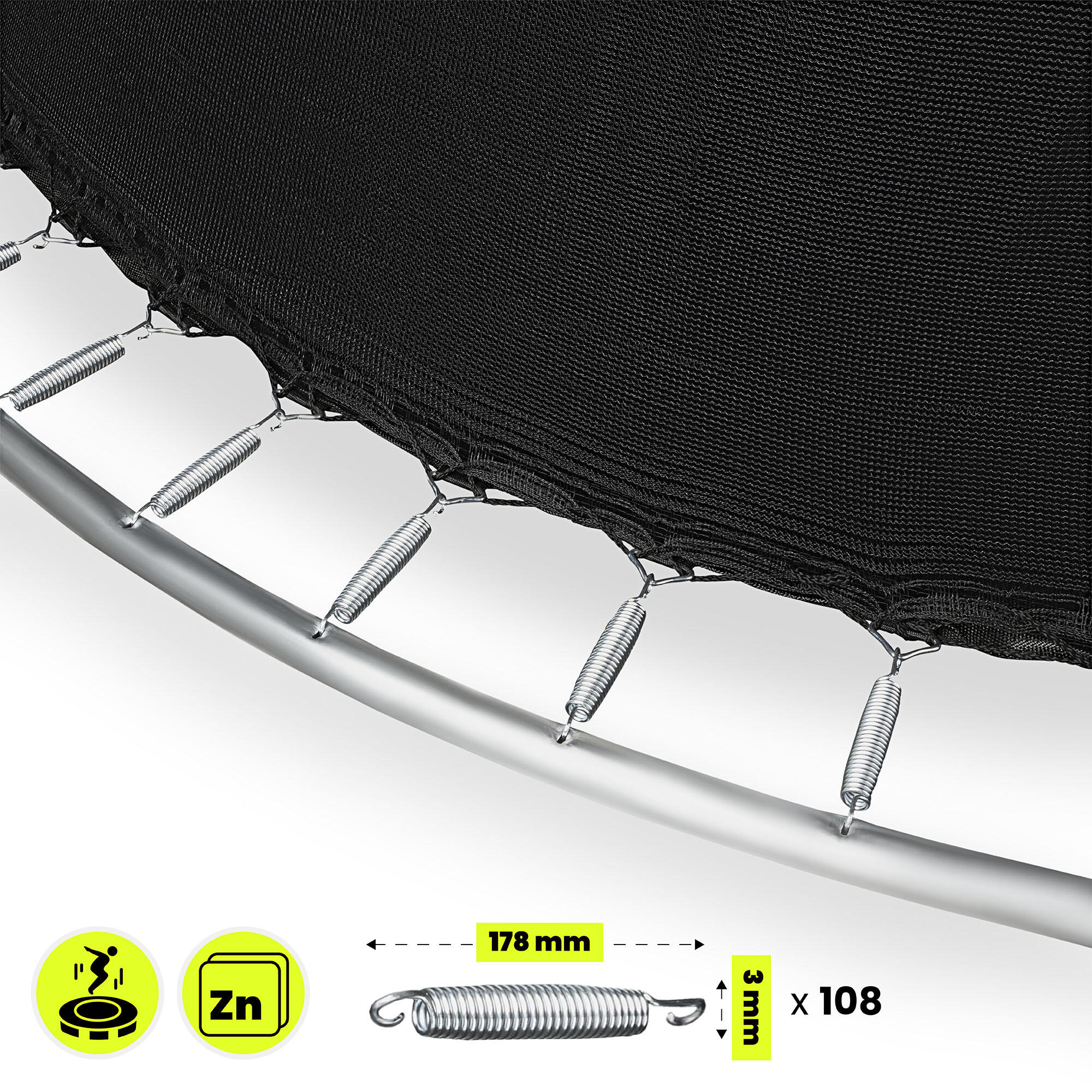 Tuingrampoline 487cm Groot 6 Poten 108 Veren Net Ladder Max 150kg EN71-14 4/5