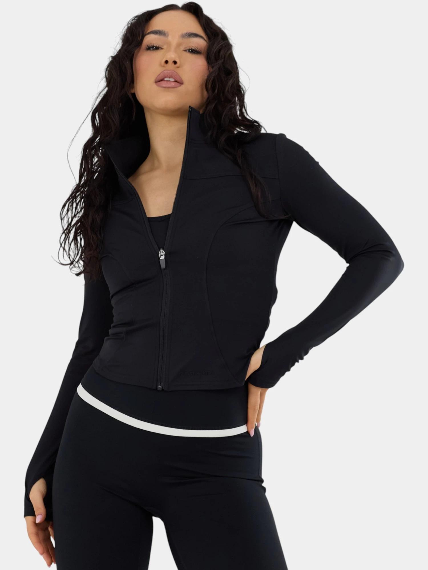Tricou cu maneci lungi, pentru sport Flop Zip Up Top femei