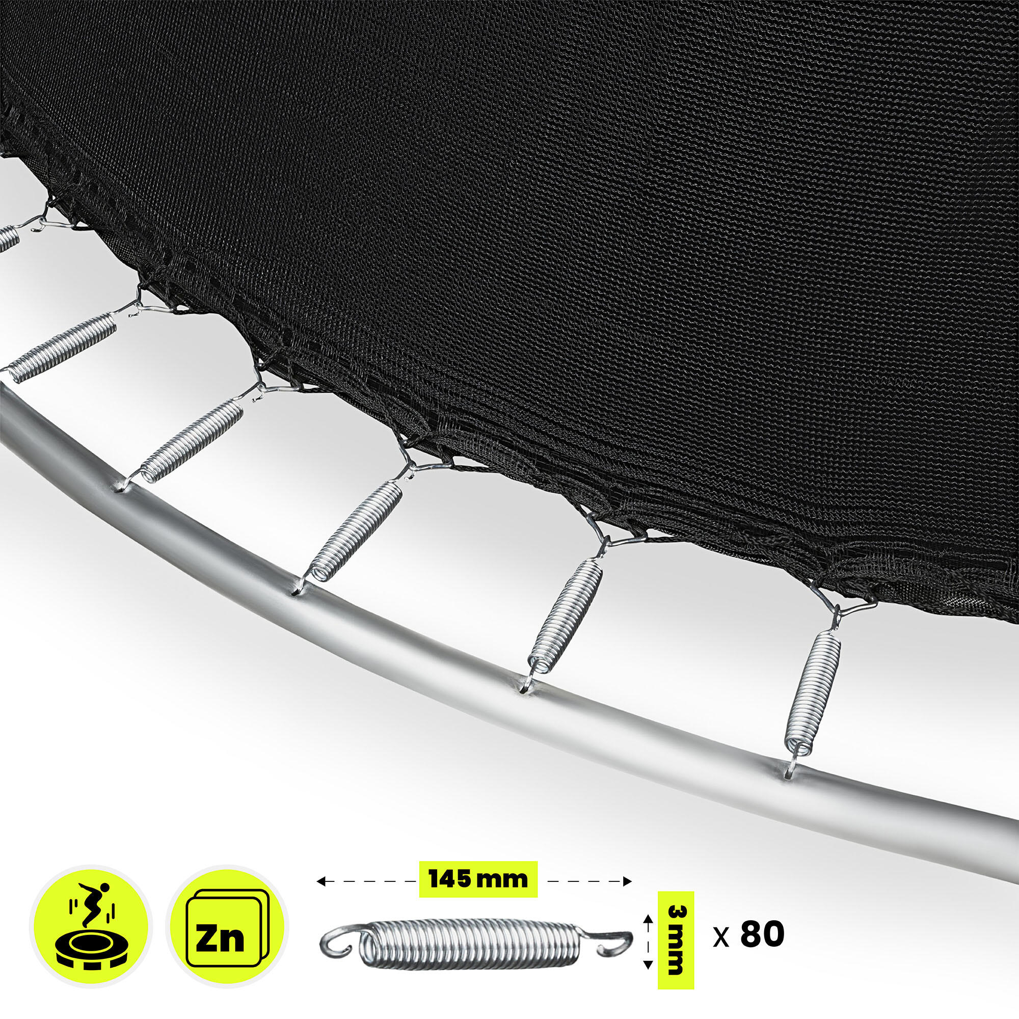 Trampolín XXXL 430cm 14FT Red Fibra de Vidrio 80 Muelles Max 150kg EN71-14 4/5
