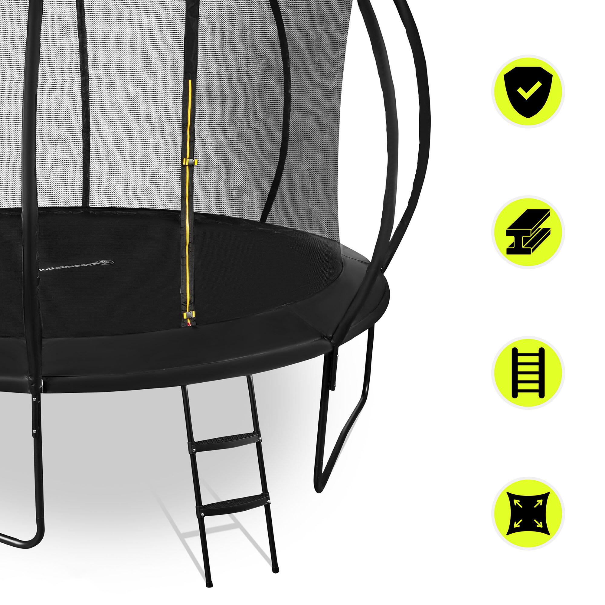 Kindertrampoline 244cm Tuin Net Ladder 3 Poten UV-bestendig Max 50kg EN71-14 2/5