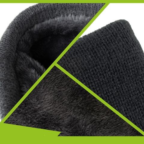 Fular tip guler, 30 x 24 cm, material tricotat, interior pufos, negru