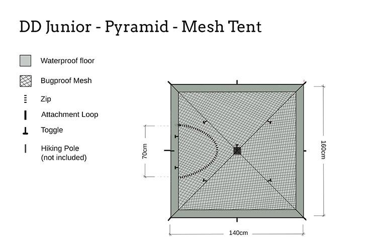 DD Junior Pyramid Mesh Tent 3/5