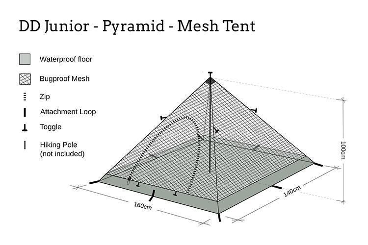 DD Junior Pyramid Mesh Tent 2/5