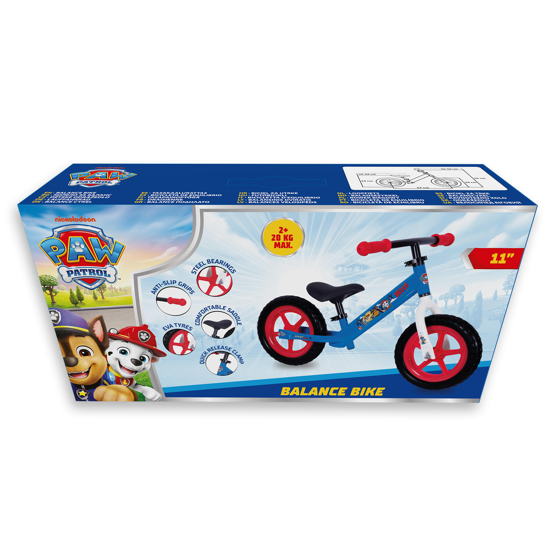 Jongens-loopfiets met 2 wielen PAW Patrol, blauw 3/4
