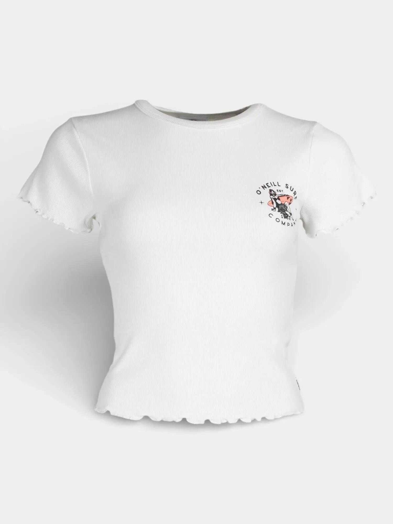 T-shirt - casual - donna - costine, crop - blanc neige 5/6