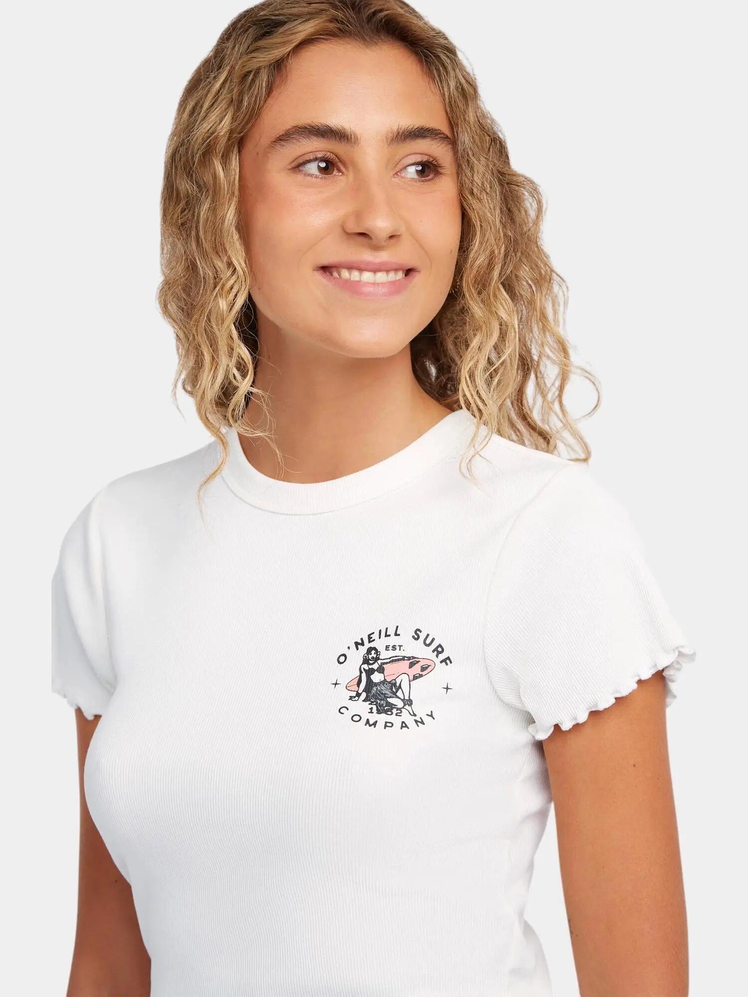 T-shirt - casual - donna - costine, crop - blanc neige 4/6