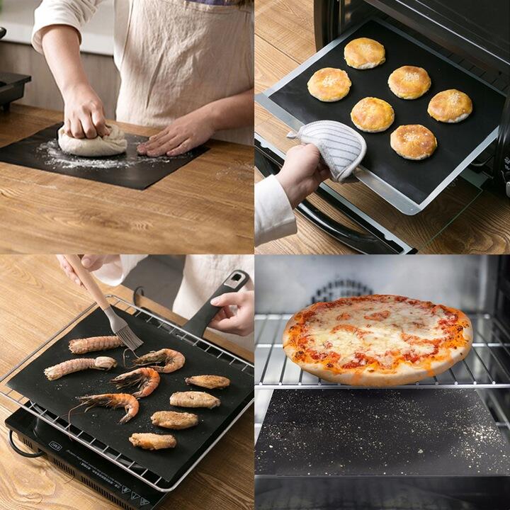 Set 3 folie coacere pentru gratar/cuptor, antiaderent, teflonata, 40x33 cm