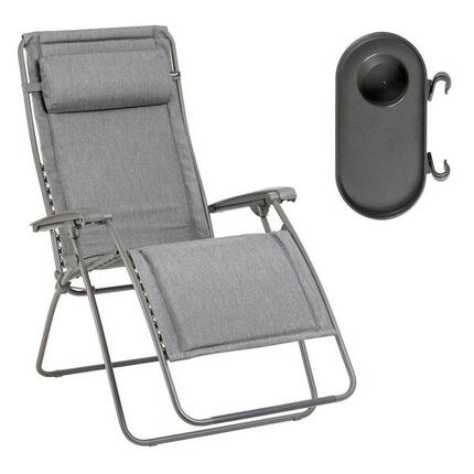 Ensemble fauteuil relax et porte gobelet - RSX CLIP XL - Gris - Lafuma Mobilier