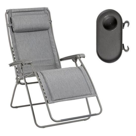 Ensemble fauteuil relax et porte gobelet - RSX CLIP XL - Gris - Lafuma Mobilier