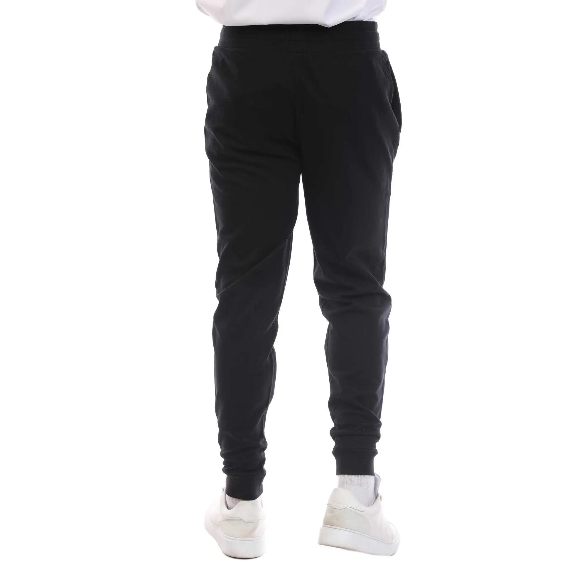Mens Lounge Tracksuit Bottoms (Black) 3/4