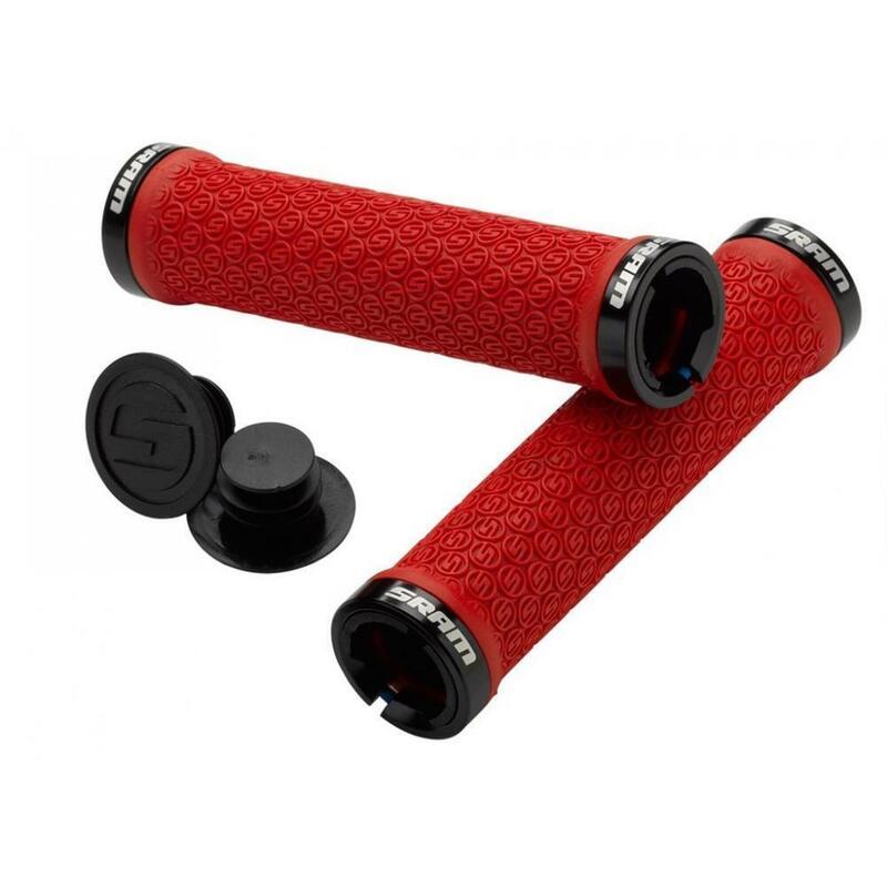 Sram Grips Locking W/double Clamps & End Plugs Red