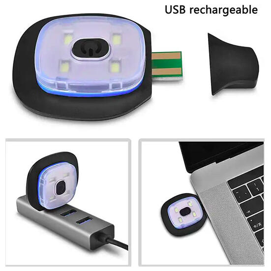 Caciula unisex cu led, reincarcabil USB, luminare in 3 moduri, marime universala