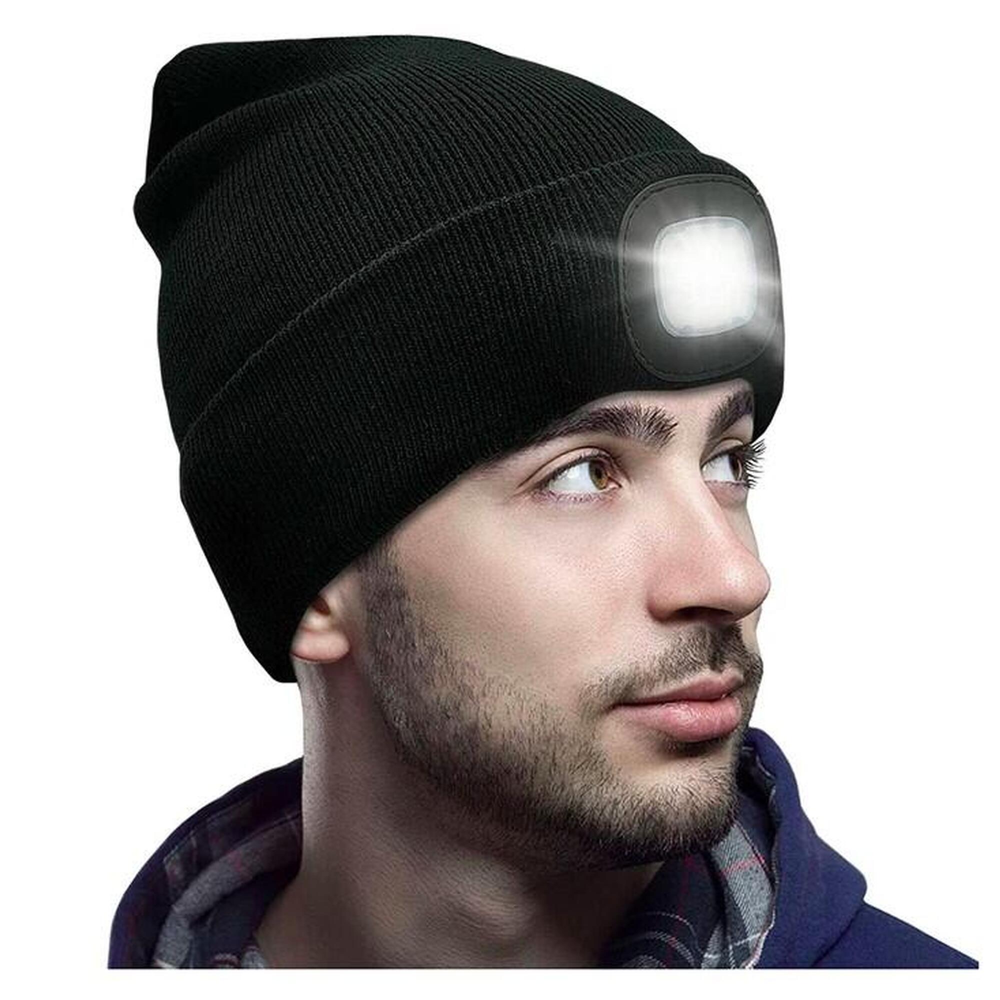 Caciula unisex cu led, reincarcabil USB, luminare in 3 moduri, marime universala
