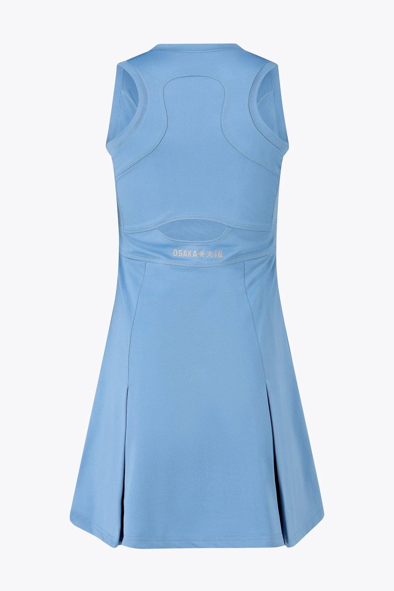 Vestido Osaka para mujer con vuelo | Azul lago plateado 3/3