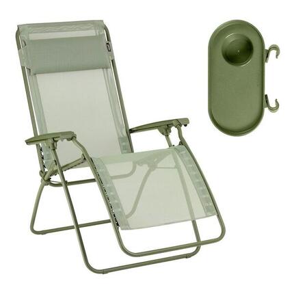 Ensemble fauteuil relax et porte gobelet - RCLIP - Vert - Lafuma Mobilier