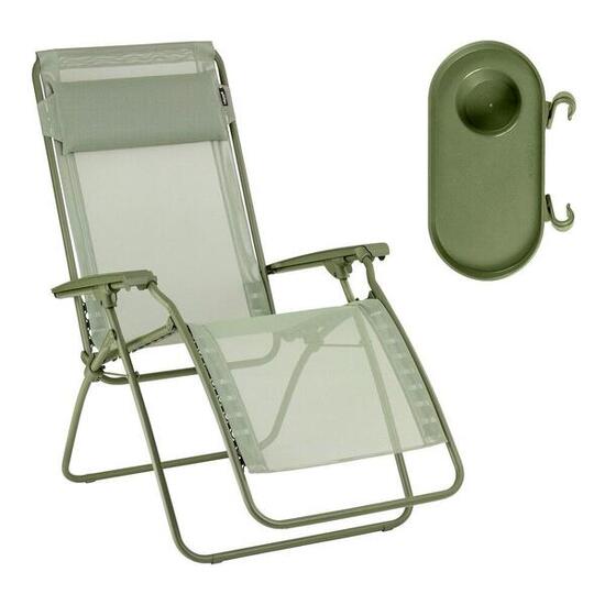 Ensemble fauteuil relax et porte gobelet - RCLIP - Vert - Lafuma Mobilier