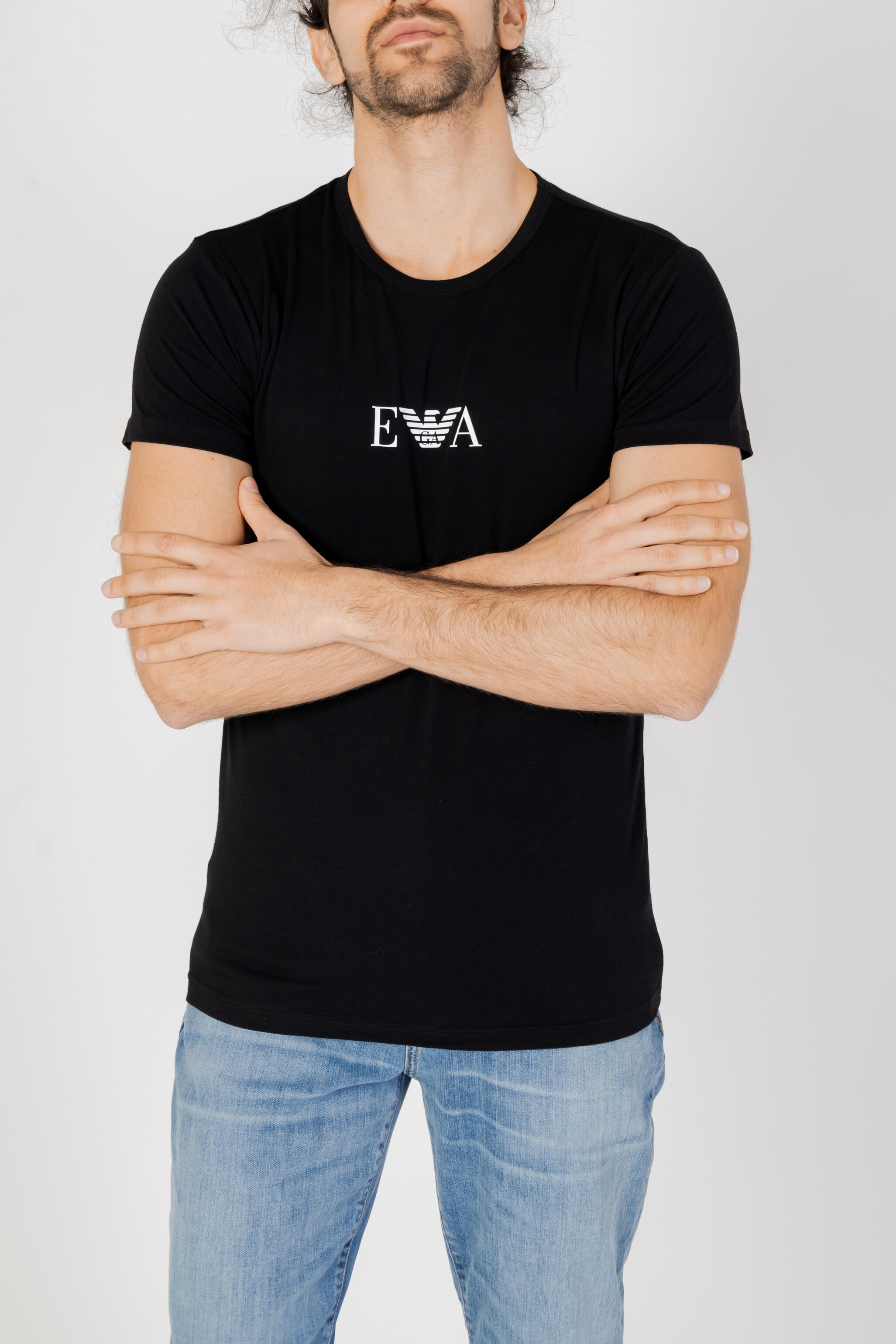 t-shirt crop top  HOMME noir 2/5