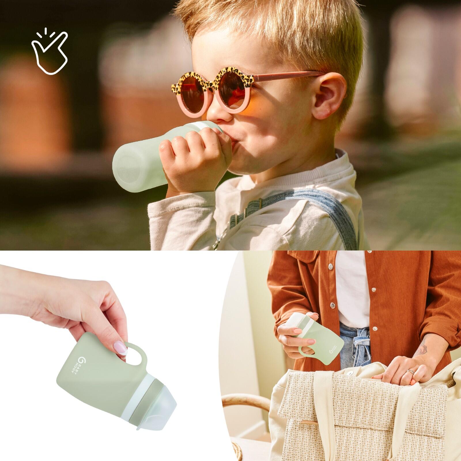 Gourde bébé enfant 150 ml en silicone - Vert 5/7