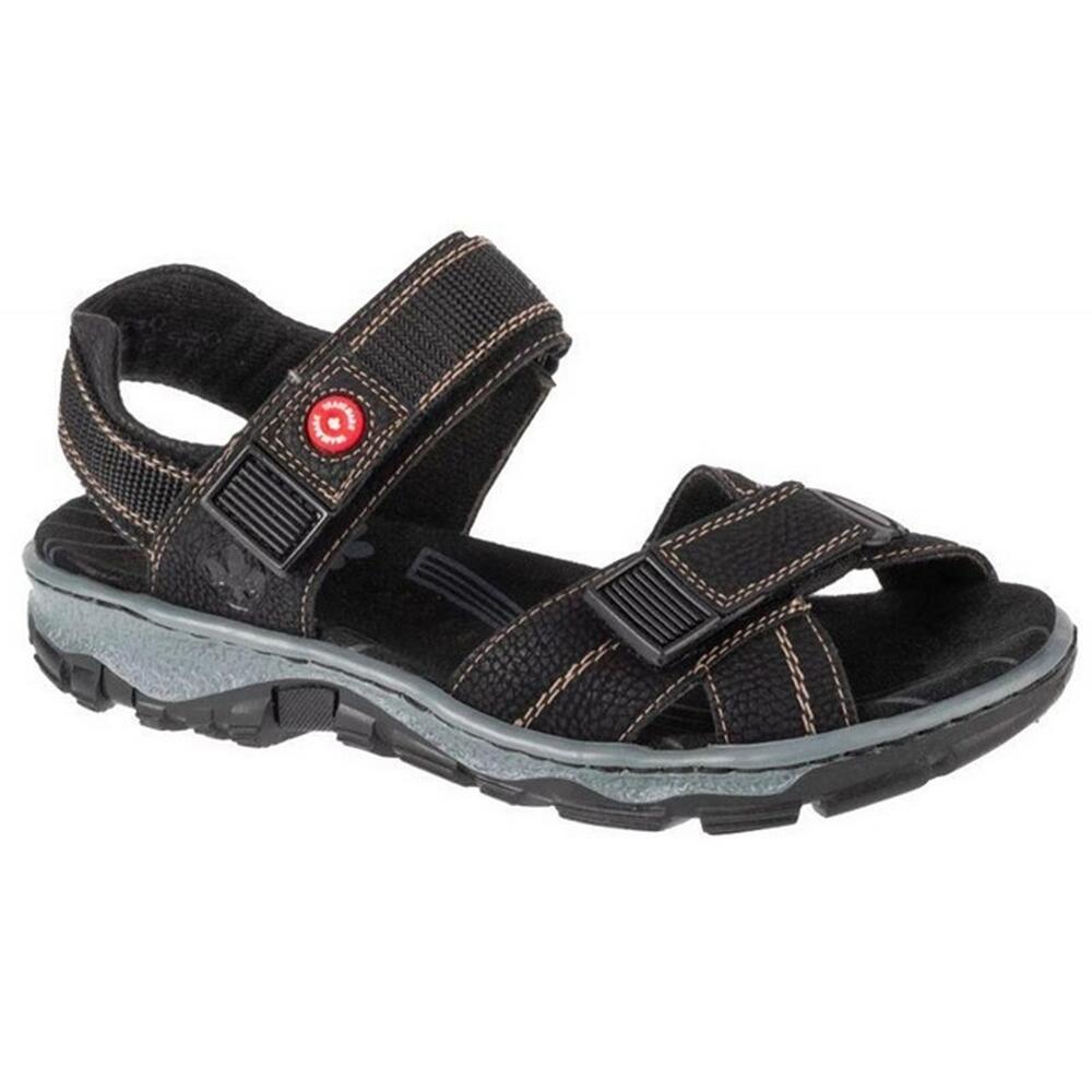 Womens/Ladies Contrast Detail Sandals (Black)