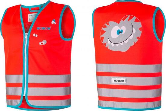 Wowow Sicherheitsweste Crazy Monster Jacket für Kinder Größe L rot
