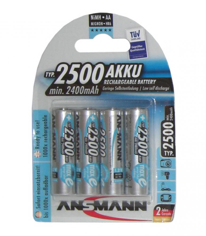 Ansmann Akku Mignon 2500mAh NiMH, 1,2V, AA, 4er-Set 2/7
