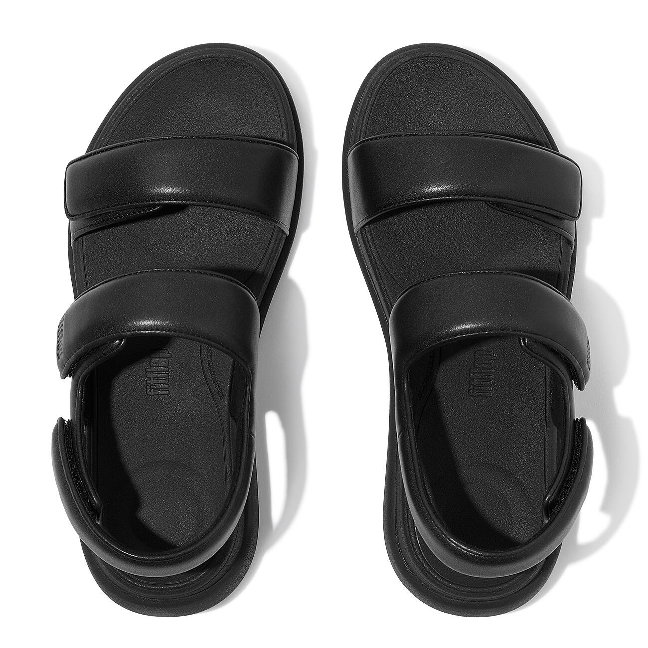 FITFLOP FitFlop F-Mode Go Adjustable Flatform Back-Strap Sandals  GEHEEL ZWART 5/7