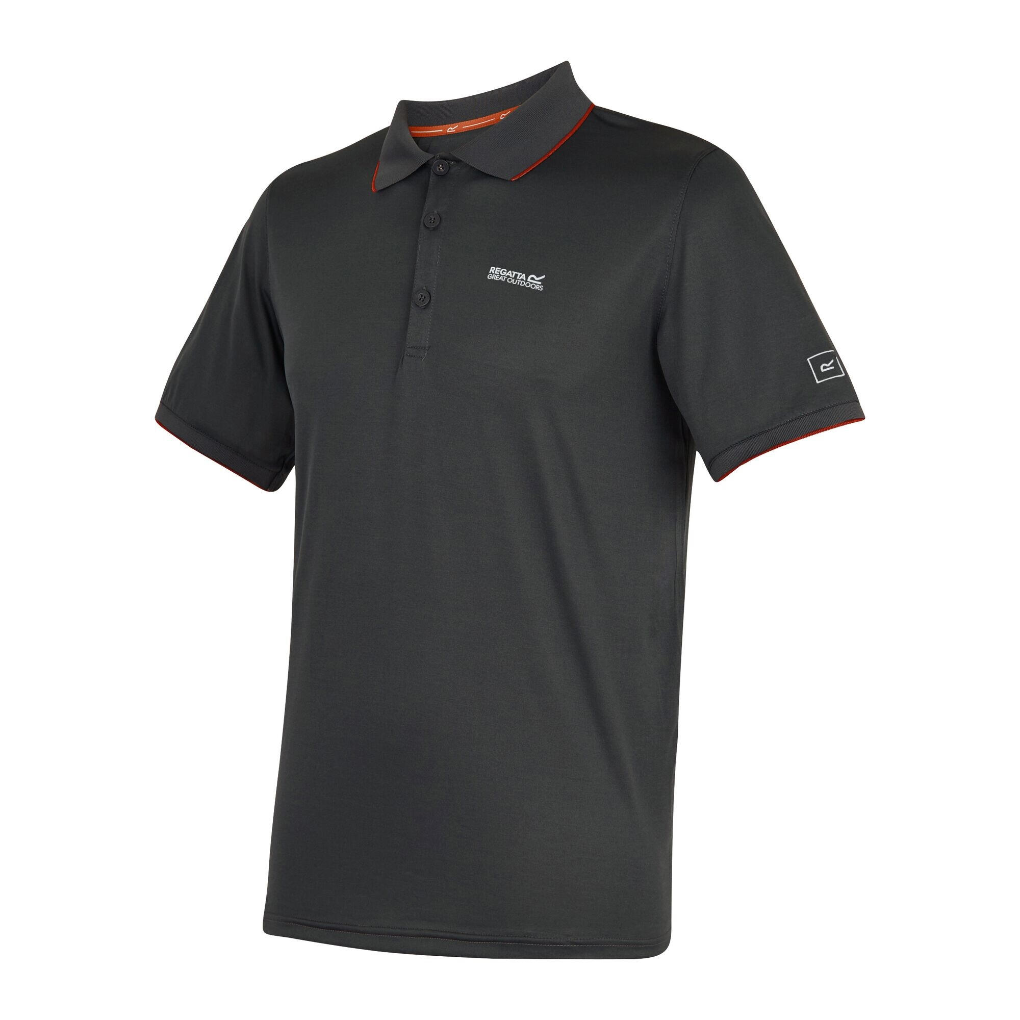 Poloshirt Remex II kurzärmlig Herren Asche/Rost/Orange 3/5
