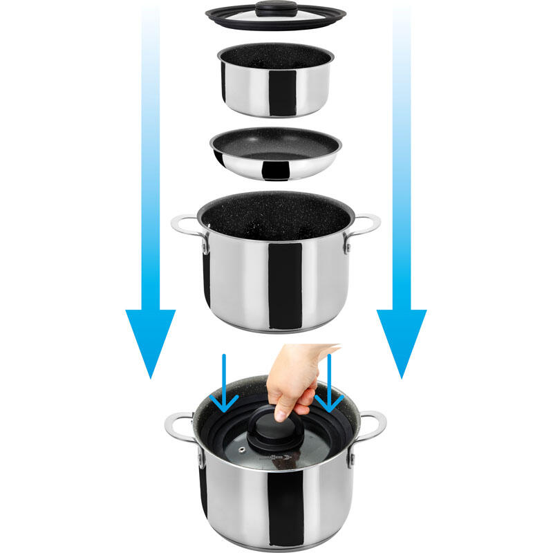 Juego de ollas para camping Academy HIGH NG 7+1 Ø22 cm Outdoor Pot Pan 4/7